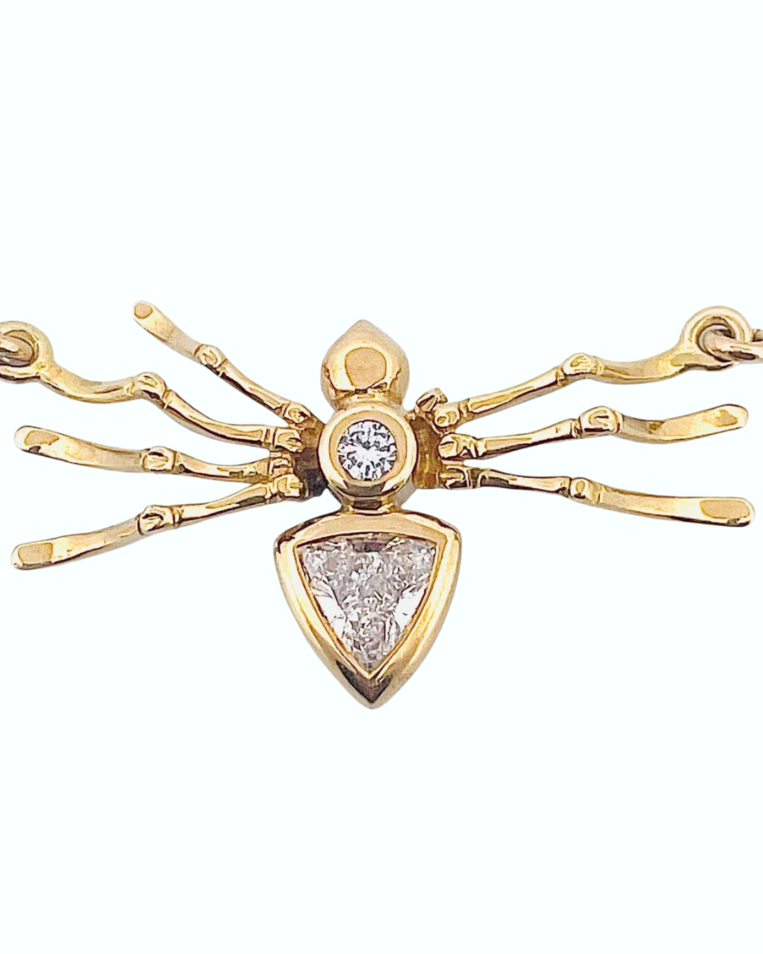 18K Gold Diamond Spider Choker Necklace