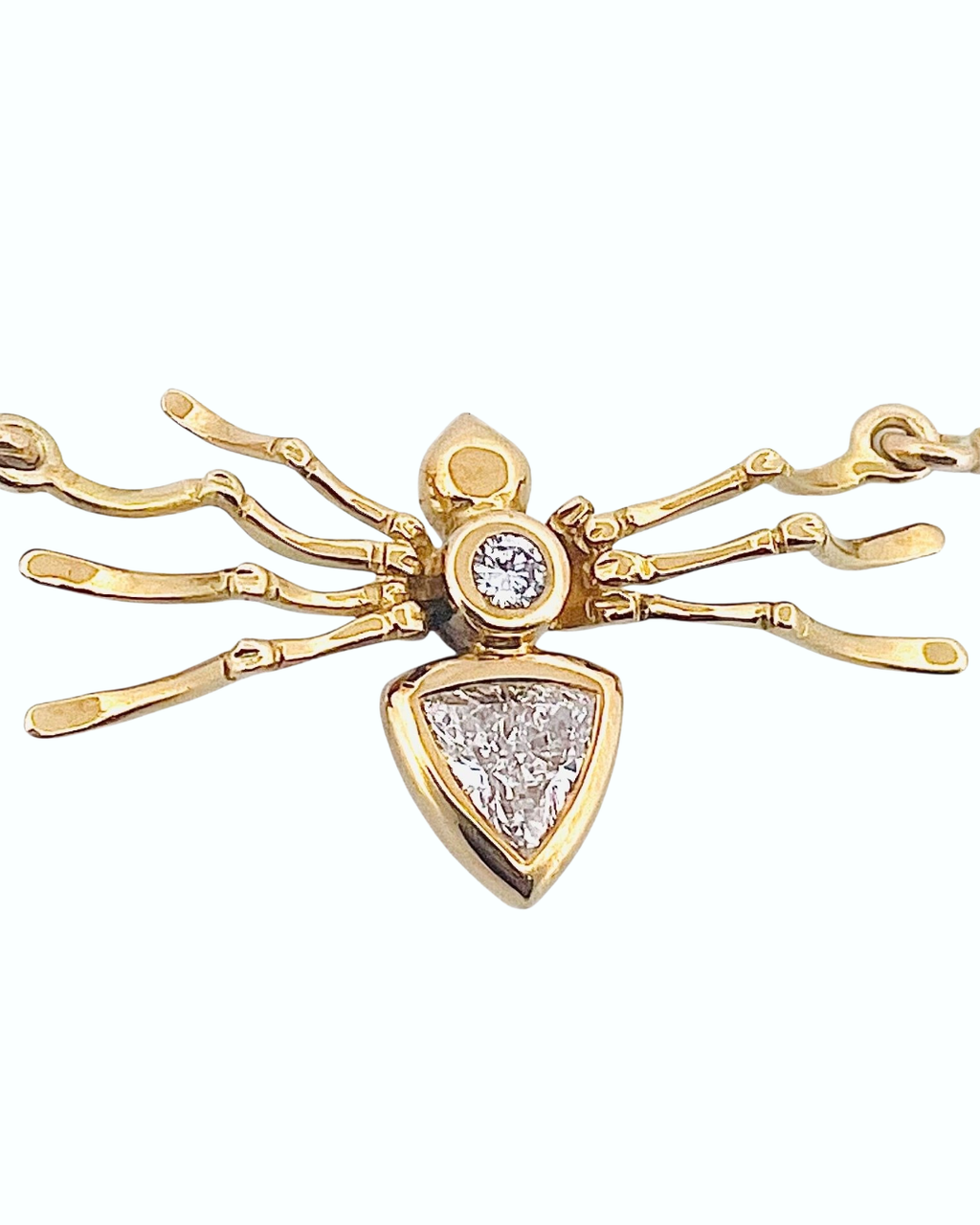 18K Gold Diamond Spider Choker Necklace