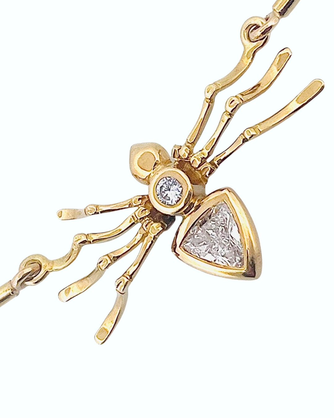 18K Gold Diamond Spider Choker Necklace