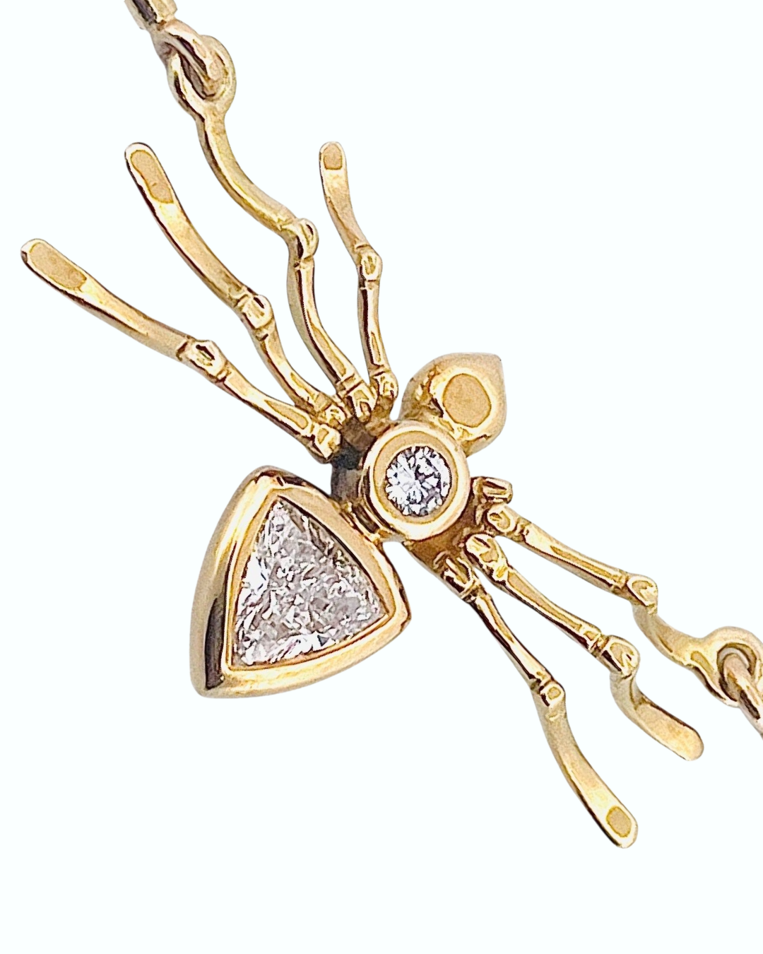 18K Gold Diamond Spider Choker Necklace