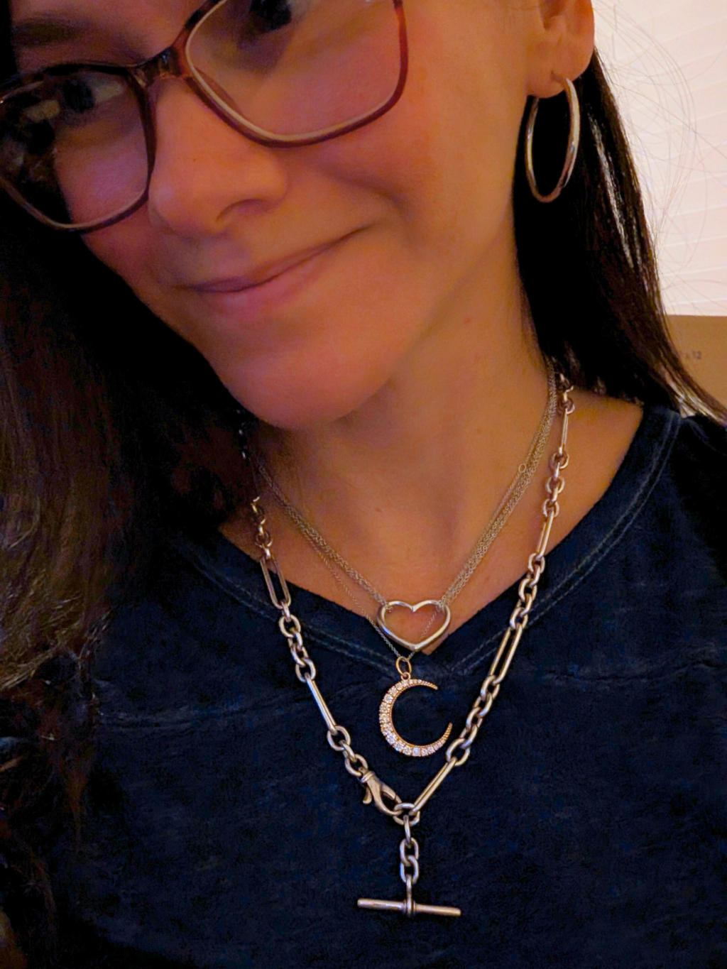 Vintage Sterling Silver Trombone Link Albert Watch Chain