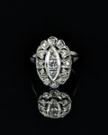 Art Deco 14k Engagement Ring with Old Cut Diamonds
