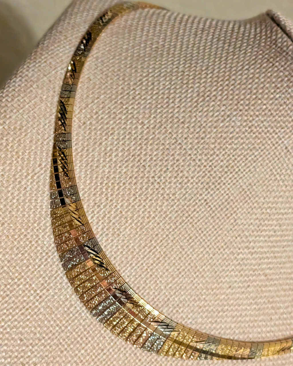 18K Tri-Tone Gold Cleopatra Collar Necklace