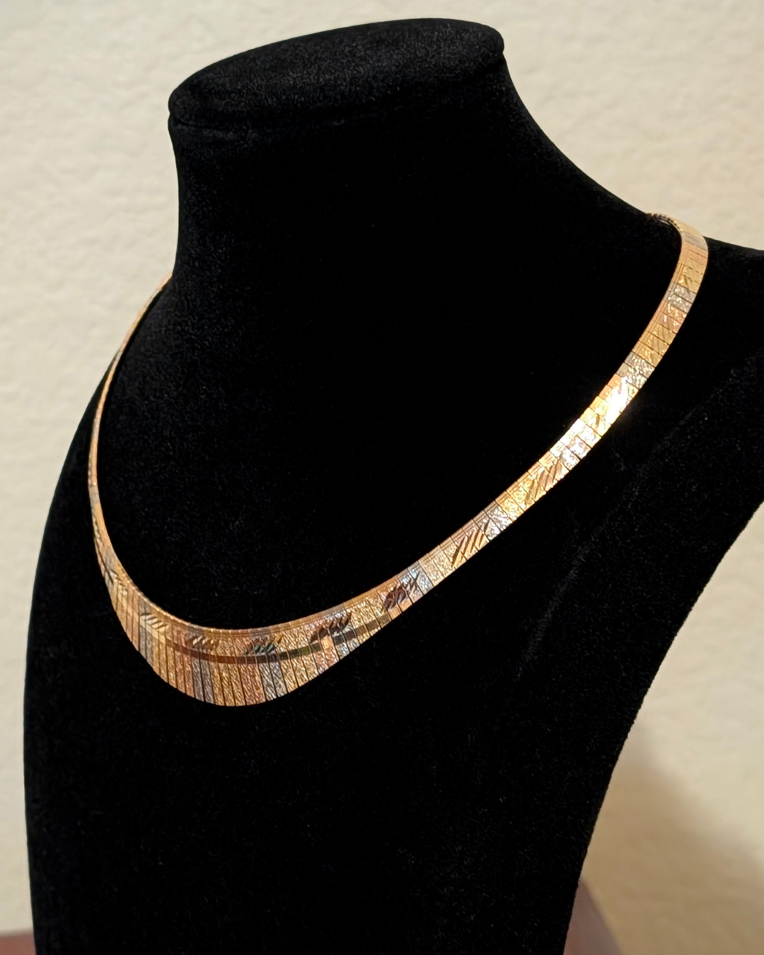 18K Tri-Tone Gold Cleopatra Collar Necklace