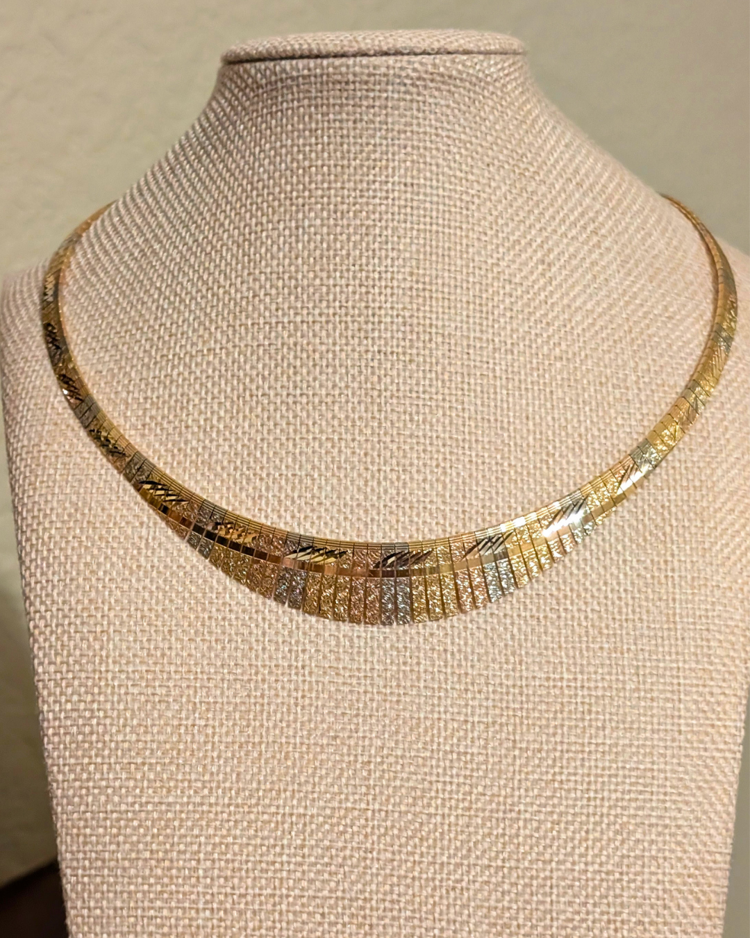 18K Tri-Tone Gold Cleopatra Collar Necklace
