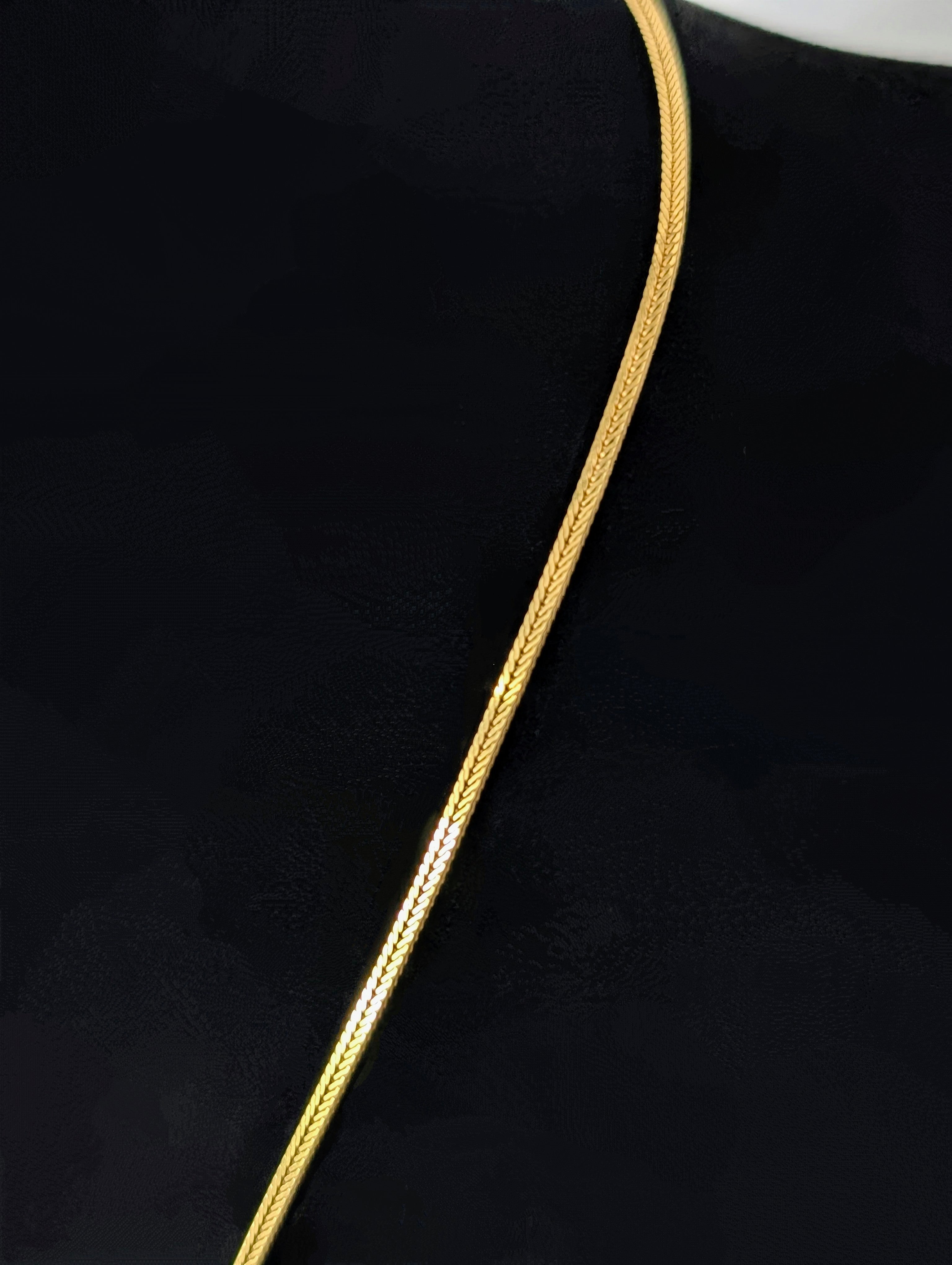 14k Gold Elegant Chevron Textured Tri-Color Necklace