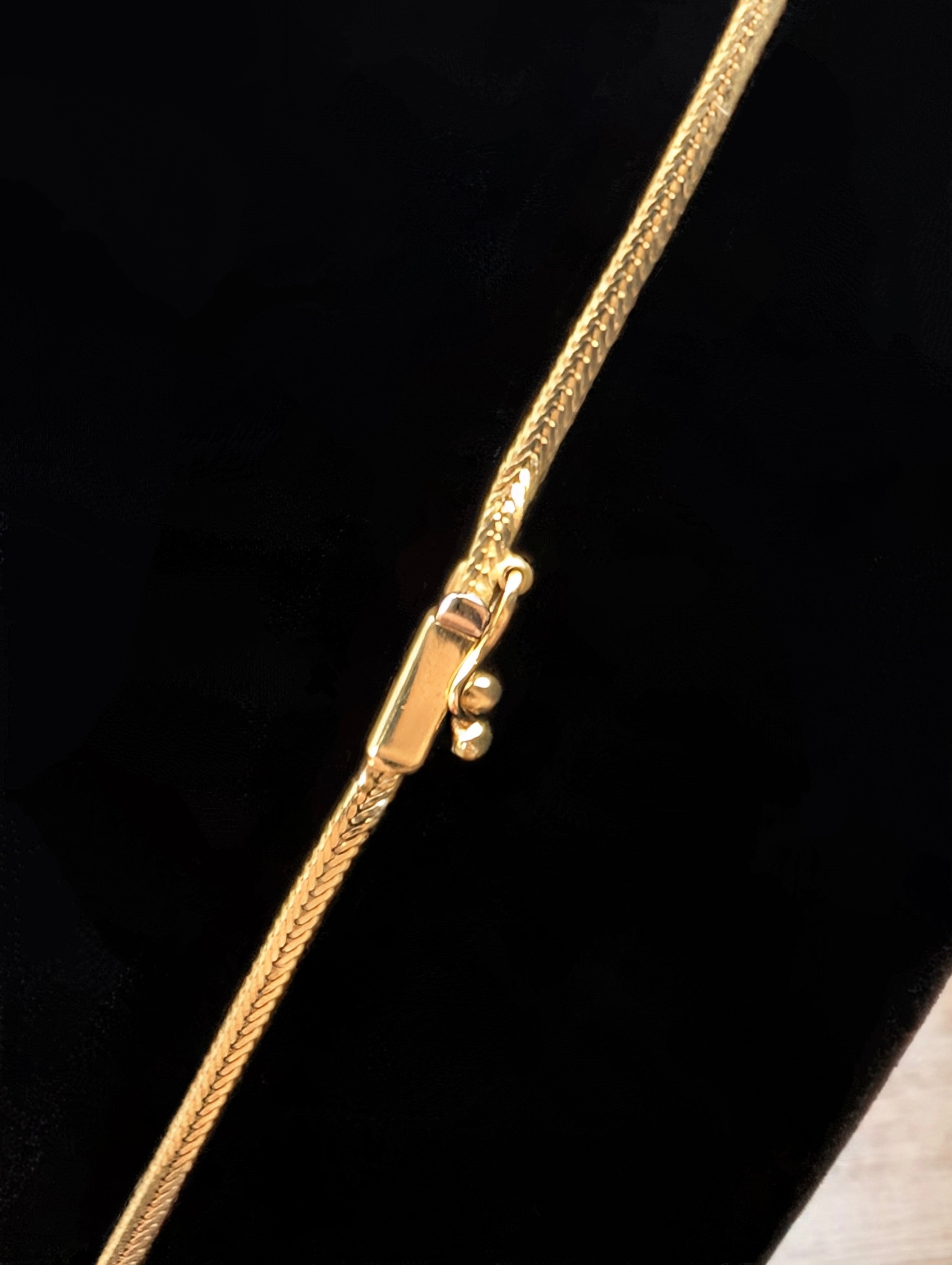 14k Gold Elegant Chevron Textured Tri-Color Necklace