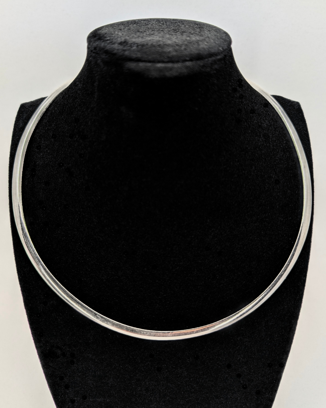 14k White Gold Omega Statement Necklace