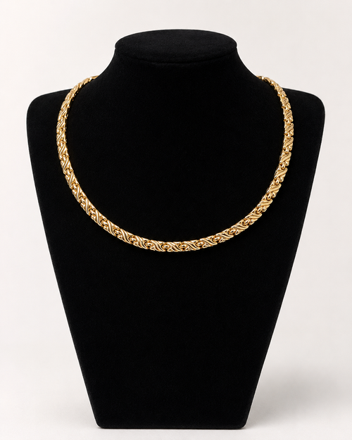 14K Yellow Gold Woven Collar Necklace