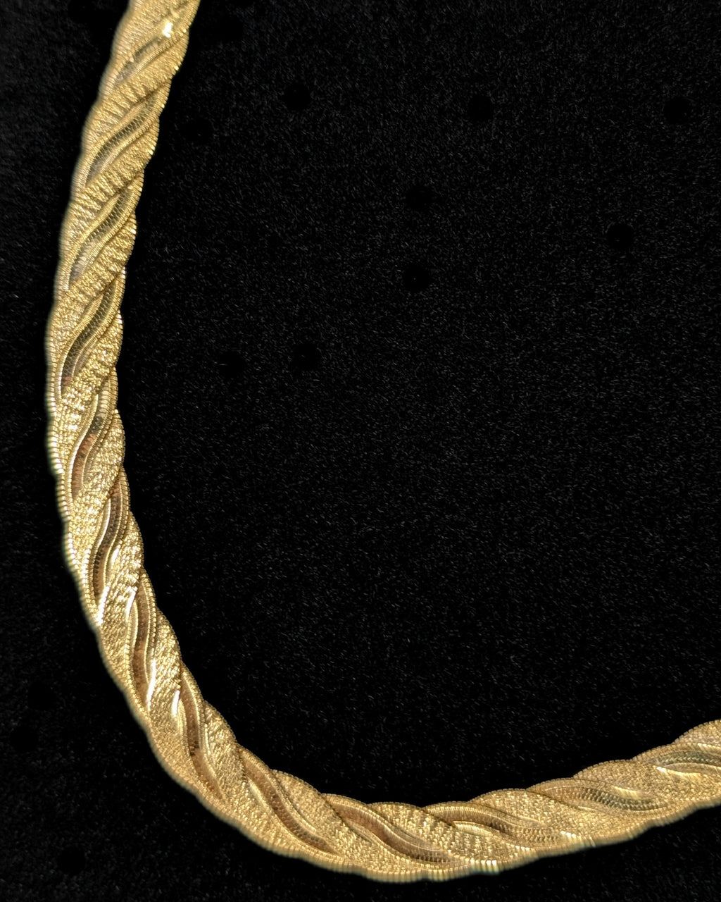 Milros 14k Gold Flat Braided Herringbone Necklace