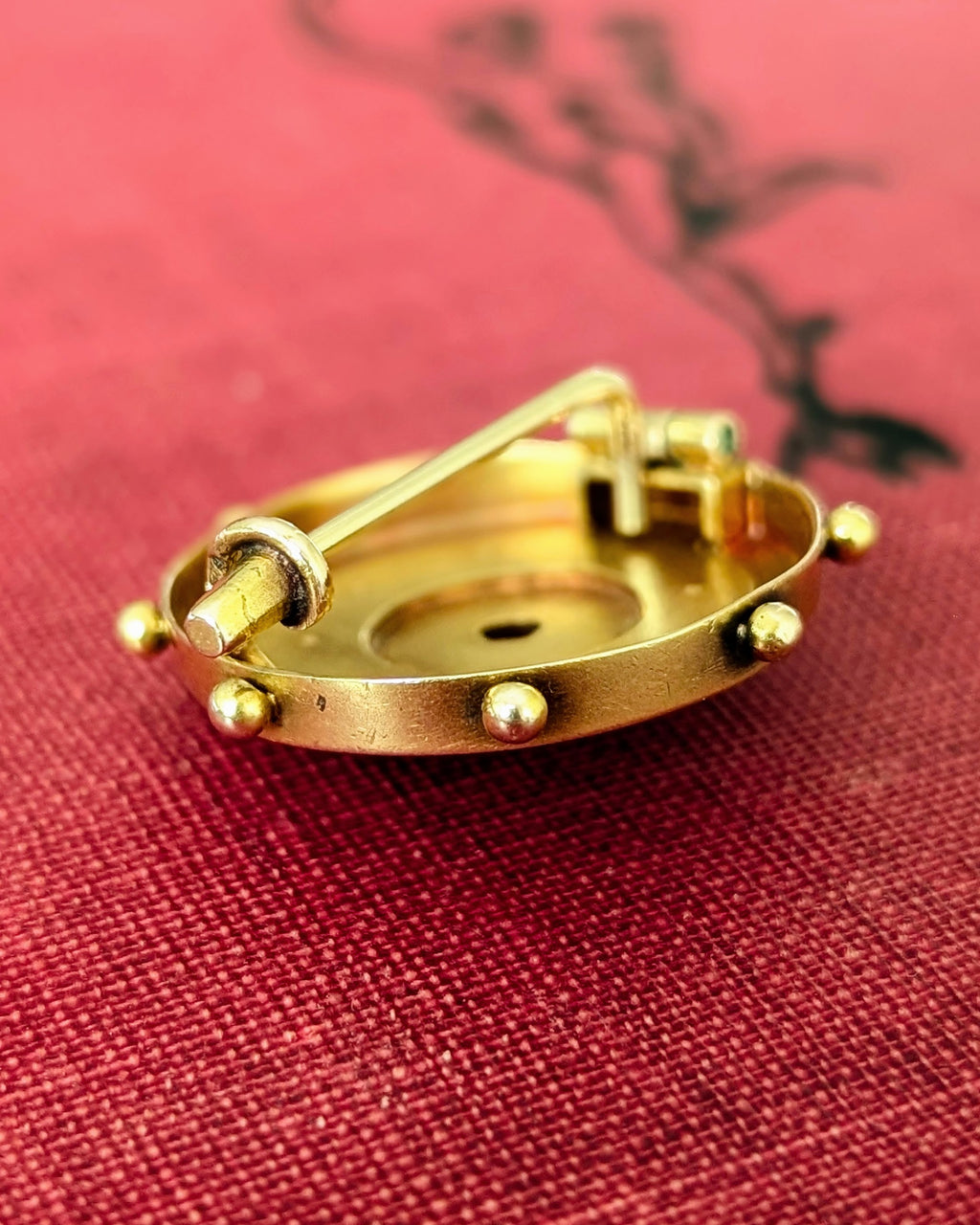 Antique 20k Gold Tourmaline and Seed Pearl Brooch