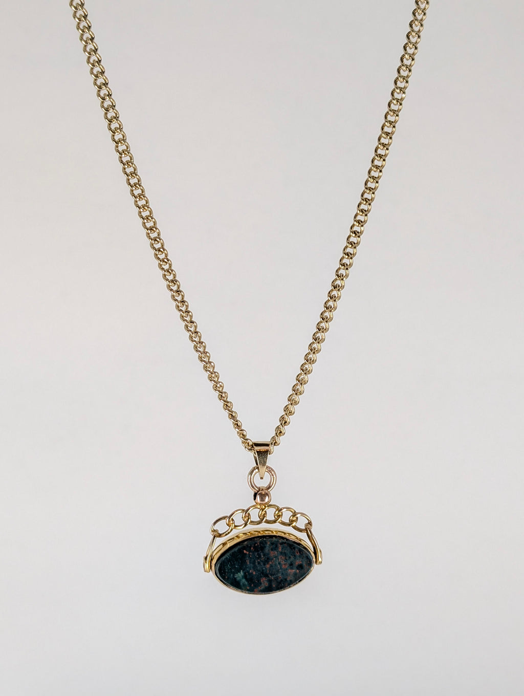 Antique Yellow Gold Watch Chain with Spinner Fob