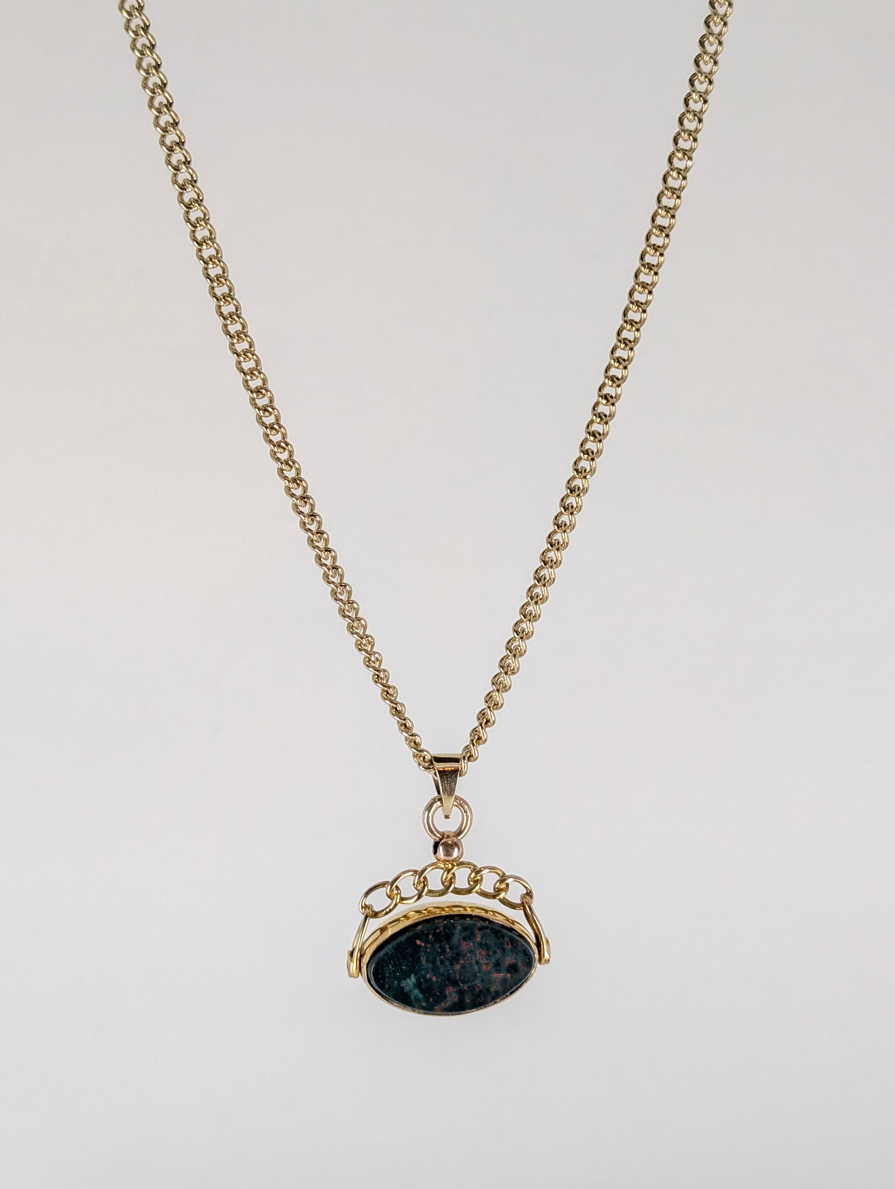 Antique Yellow Gold Watch Chain with Spinner Fob