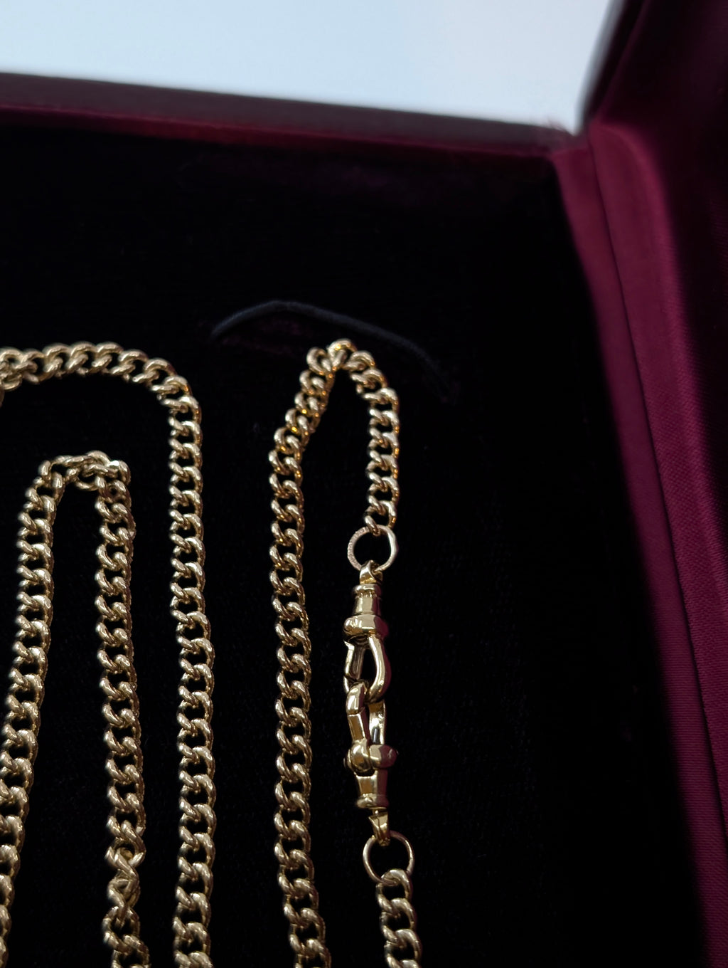 Antique Yellow Gold Watch Chain with Spinner Fob