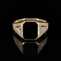 Antique Onyx Signet Ring with Diamond Accents