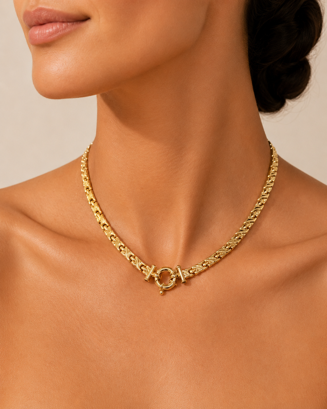14K Yellow Gold Woven Collar Necklace