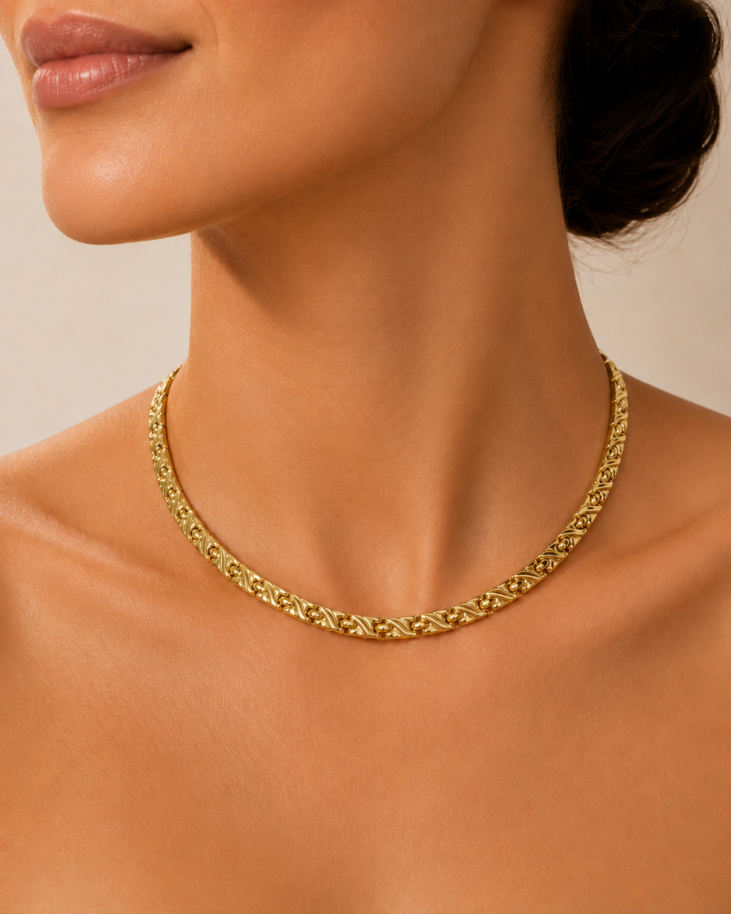 14K Yellow Gold Woven Collar Necklace