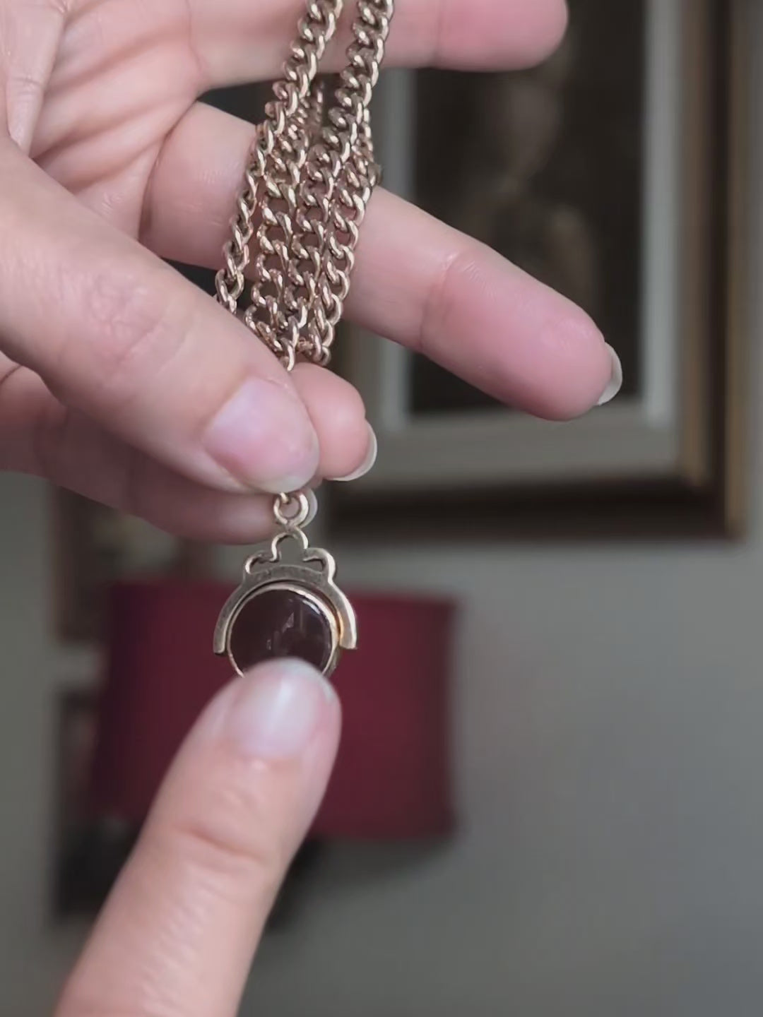 Antique 9ct Gold Albert Chain with T-Bar & Fob